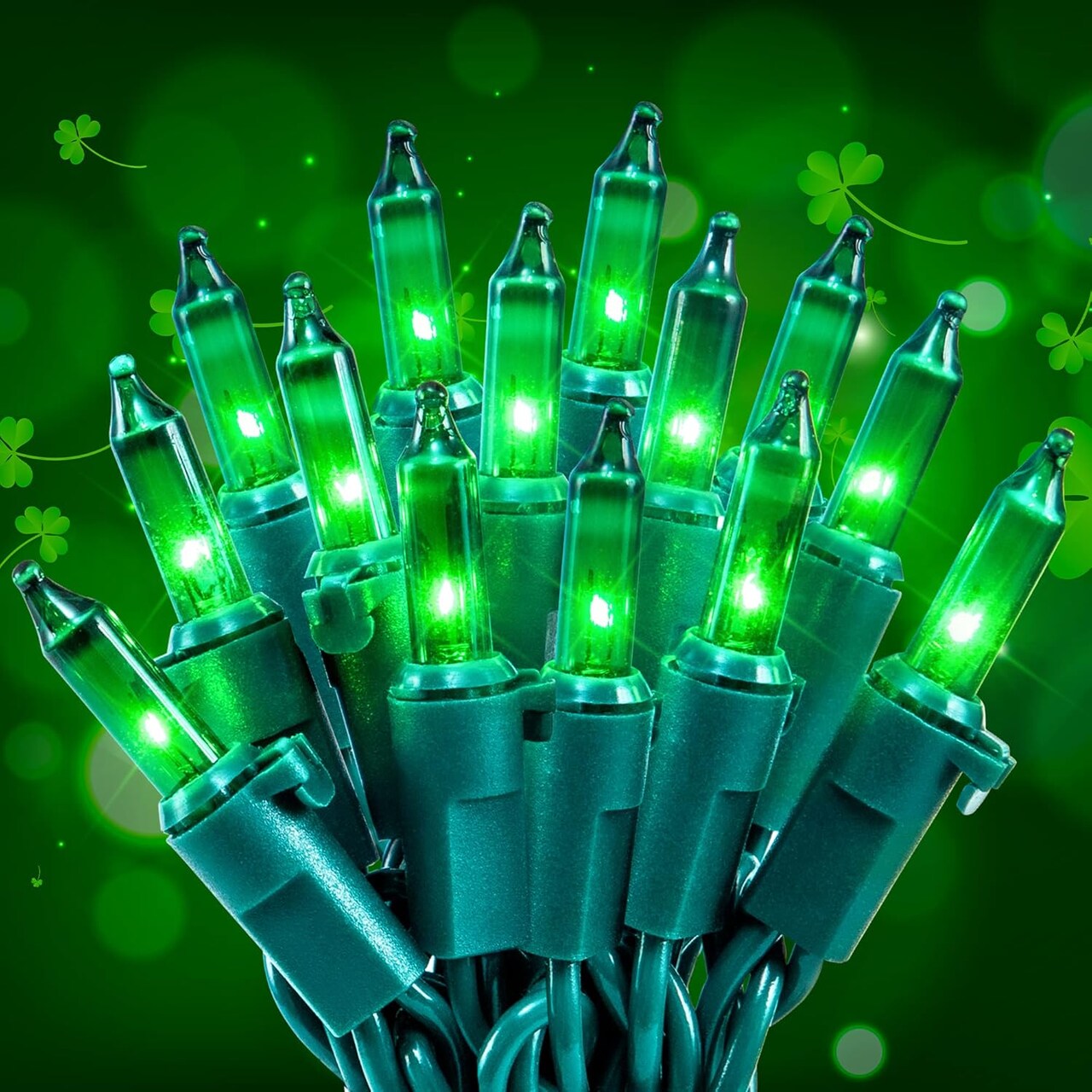 Green Christmas Lights,50 Count 2PACK Green Wire 13 Feet Incandescent Mini Christmas Lights Plug in for Outdoor Indoor Halloween Tree Wedding Holiday Lighting Decor